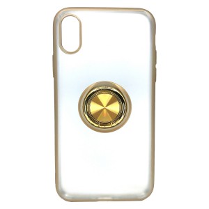 Nettech Apple iPhone XS Max Uyumlu Buzlu Yüzüklü Arka Koruma Kılıf (Gold) NT-81727