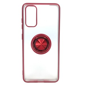 Nettech Samsung Galaxy S11E Uyumlu Buzlu Yüzüklü Arka Koruma Kılıf (Kırmızı) NT-81701