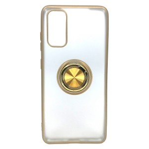 Nettech Samsung Galaxy S11E Uyumlu Buzlu Yüzüklü Arka Koruma Kılıf (Gold) NT-81704