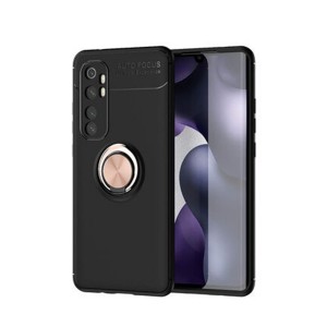 Nettech Xiaomi Mi Note 10 Lite Uyumlu Ravel Seri Arka Koruma Kılıf (Siyah-Rose Gold) NT-81302