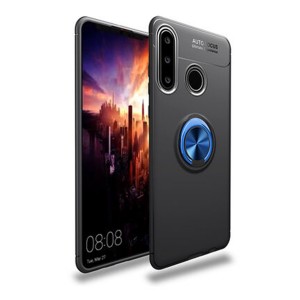 Nettech Huawei Y6P Uyumlu Ravel Seri Arka Koruma Kılıf (Siyah-Mavi) NT-81295
