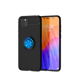 Nettech Huawei Y5p Uyumlu Ravel Seri Arka Koruma Kılıf (Siyah-Mavi) NT-81287