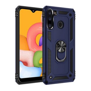 Nettech Samsung Galaxy A21 Uyumlu Panzer Seri Arka Koruma Kılıf (Lacivert) NT-81208