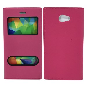 Nettech Vodafone Smart Ultra 7 Uyumlu Pencereli Kapaklı Kılıf (Pembe) VR-6638