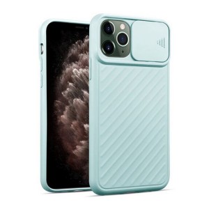 Nettech Apple iPhone 12 Pro Uyumlu Kızaklı Kamera Korumalı Arka Koruma Kılıf (Turkuaz) NT-82154