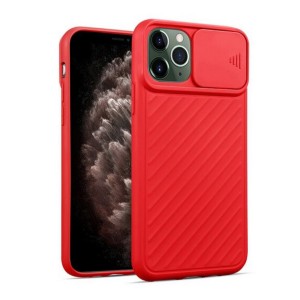 Nettech Apple iPhone 11 Pro Max Uyumlu Kızaklı Kamera Korumalı Arka Koruma Kılıf (Kırmızı) NT-82143