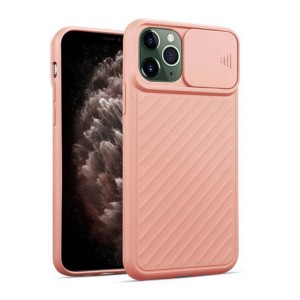 Nettech Apple iPhone 11 Pro Max Uyumlu Kızaklı Kamera Korumalı Arka Koruma Kılıf (Pembe) NT-82142