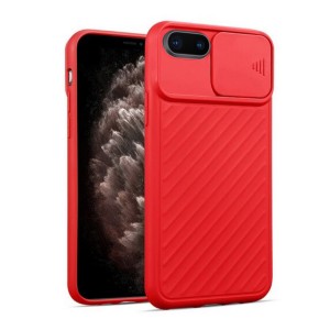 Nettech Apple iPhone 7 Plus Uyumlu Kızaklı Kamera Korumalı Arka Koruma Kılıf (Kırmızı) NT-82155