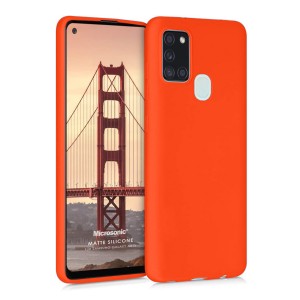 Nettech Samsung Galaxy A21S Uyumlu Nano Arka Koruma Kılıf (Turuncu) NT-82282