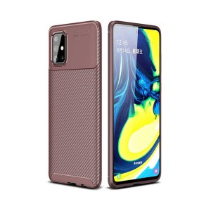 Nettech Samsung Galaxy M31S Uyumlu Negro Seri Arka Koruma Kılıf (Kahverengi) NT-82694