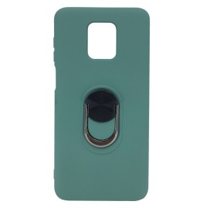Nettech Xiaomi Redmi Note 9s Uyumlu Leather Ring Nano Arka Koruma Kılıf (Yeşil) NT-83101