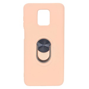 Nettech Xiaomi Redmi Note 9s Uyumlu Leather Ring Nano Arka Koruma Kılıf (Pembe) NT-83104