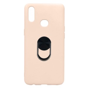 Nettech Samsung Galaxy A10S Uyumlu Leather Ring Nano Arka Koruma Kılıf (Pembe) NT-82910