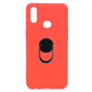 Nettech Samsung Galaxy A10S Uyumlu Leather Ring Nano Arka Koruma Kılıf (Kırmızı) NT-82905