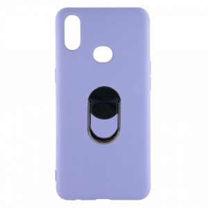 Nettech Samsung Galaxy A10S Uyumlu Leather Ring Nano Arka Koruma Kılıf (Mor) NT-82906