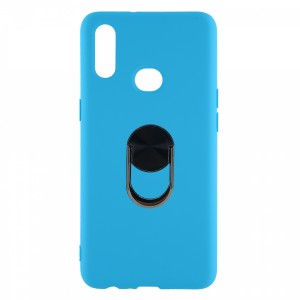 Nettech Samsung Galaxy A10S Uyumlu Leather Ring Nano Arka Koruma Kılıf (Mavi) NT-82909
