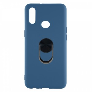 Nettech Samsung Galaxy A10S Uyumlu Leather Ring Nano Arka Koruma Kılıf (Lacivert) NT-82908