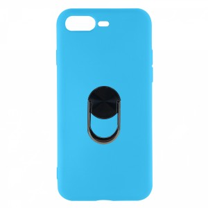 Nettech Apple iPhone 7 Plus Uyumlu Leather Ring Nano Arka Koruma Kılıf (Mavi) NT-83023