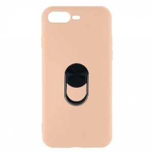 Nettech Apple iPhone 7 Plus Uyumlu Leather Ring Nano Arka Koruma Kılıf (Pembe) NT-83024