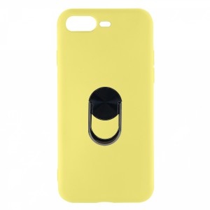 Nettech Apple iPhone 7 Plus Uyumlu Leather Ring Nano Arka Koruma Kılıf (Sarı) NT-83025