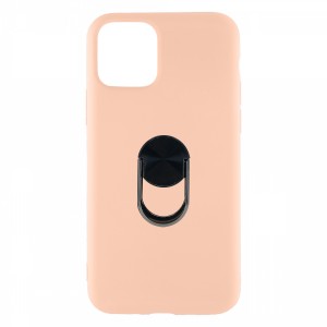 Nettech Apple iPhone 11 Uyumlu Leather Ring Nano Arka Koruma Kılıf (Pembe) NT-82878