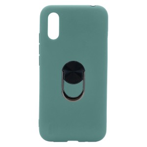 Nettech Huawei Y7 2019 Uyumlu Leather Ring Nano Arka Koruma Kılıf (Yeşil) NT-82961