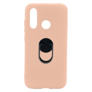 Nettech Huawei Y6P Uyumlu Leather Ring Nano Arka Koruma Kılıf (Pembe) NT-83074