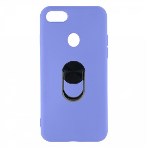Nettech Oppo A5s Uyumlu Leather Ring Nano Arka Koruma Kılıf (Mor) NT-82943