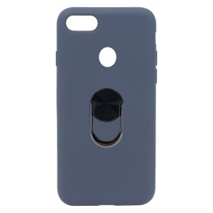 Nettech Oppo A5s Uyumlu Leather Ring Nano Arka Koruma Kılıf (Lacivert) NT-82940