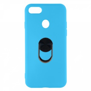 Nettech Oppo A5s Uyumlu Leather Ring Nano Arka Koruma Kılıf (Mavi) NT-82942