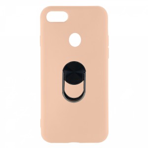 Nettech Oppo A5s Uyumlu Leather Ring Nano Arka Koruma Kılıf (Pembe) NT-82944