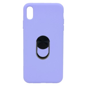 Nettech Apple iPhone X Uyumlu Leather Ring Nano Arka Koruma Kılıf (Mor) NT-82866