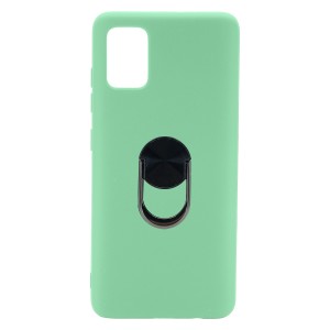 Nettech Samsung Galaxy A51 Uyumlu Leather Ring Nano Arka Koruma Kılıf (Yeşil) NT-82899