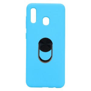 Nettech Samsung Galaxy A30 Uyumlu Leather Ring Nano Arka Koruma Kılıf (Mavi) NT-82862