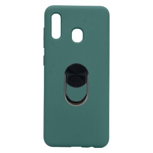 Nettech Samsung Galaxy A30 Uyumlu Leather Ring Nano Arka Koruma Kılıf (Yeşil) NT-82860