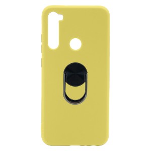 Nettech Xiaomi Redmi Note 8 Uyumlu Leather Ring Nano Arka Koruma Kılıf (Sarı) NT-82927
