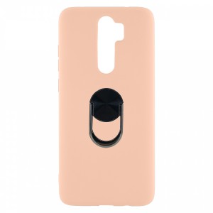 Nettech Xiaomi Redmi Note 8 Pro Uyumlu Leather Ring Nano Arka Koruma Kılıf (Pembe) NT-83225