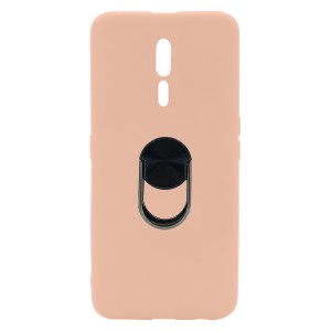 Nettech Oppo Reno Z Uyumlu Leather Ring Nano Arka Koruma Kılıf (Pembe) NT-82966