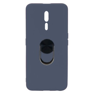 Nettech Oppo Reno Z Uyumlu Leather Ring Nano Arka Koruma Kılıf (Lacivert) NT-82965