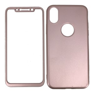 Nettech Apple iPhone X Uyumlu Arka Koruma Kılıf (Rose Gold) VR-1376