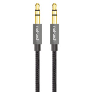 Nettech NT-DC05 Plastik 100 Cm 3.5 mm Jack Şarj ve Data Kablosu (Siyah) NT-DC05