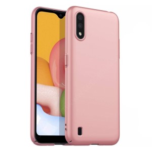 Nettech Samsung Galaxy A01 Uyumlu Suide Arka Koruma Kılıf (Rose Gold) VR-20558