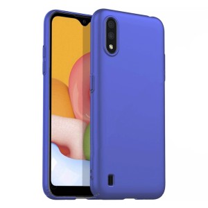 Nettech Samsung Galaxy A01 Uyumlu Suide Arka Koruma Kılıf (Mavi) VR-20556
