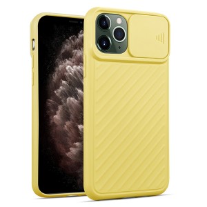 Nettech Apple iPhone 11 Pro Uyumlu Kızaklı Kamera Korumalı Arka Koruma Kılıf (Sarı) NT-83800