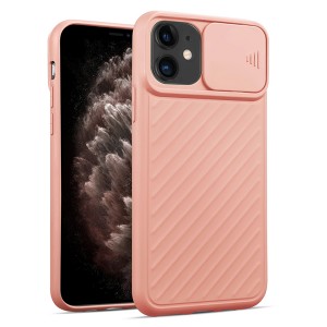 Nettech Apple iPhone 12 Mini Uyumlu Kızaklı Kamera Korumalı Arka Koruma Kılıf (Pembe) NT-83806