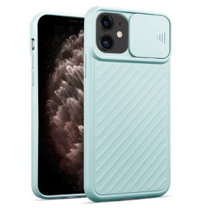 Nettech Apple iPhone 12 Mini Uyumlu Kızaklı Kamera Korumalı Arka Koruma Kılıf (Turkuaz) NT-83808