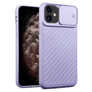 Nettech Apple iPhone 12 Mini Uyumlu Kızaklı Kamera Korumalı Arka Koruma Kılıf (Lila) NT-83809