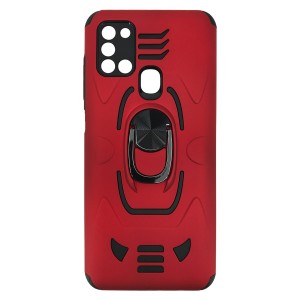 Nettech Samsung Galaxy A21S Uyumlu Panzer Seri Arka Koruma Kılıf (Kırmızı) NT-83757