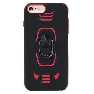 Nettech Apple iPhone 6 Plus Uyumlu Panzer Seri Arka Koruma Kılıf (Siyah-Kırmızı) NT-83768