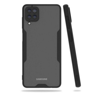 Nettech Samsung Galaxy A12 Uyumlu Platin Seri Arka Koruma Kılıf (Siyah) NT-84395
